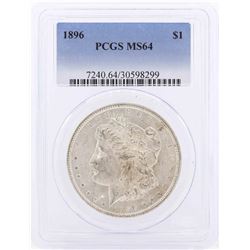 1896 $1 Morgan Silver Dollar Coin PCGS MS64