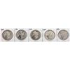 Image 1 : Lot of (5) Assorted Date $1 Morgan Silver Dollar Coins