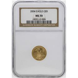 2004 $5 American Gold Eagle Coin NGC MS70