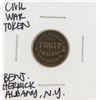 Image 1 : 1863 Civil War Token Benjamin Herrick Albany New York