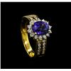 Image 4 : 18KT Yellow Gold 2.65ct Sapphire and Diamond Ring