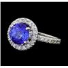 Image 2 : 14KT White Gold 3.61ct Tanzanite and Diamond Ring