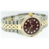 Image 8 : Rolex Mens Two Tone 14KT Yellow Gold Ruby and 1.50ctw Diamond Datejust Wristwatc