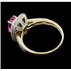 Image 3 : 14KT Yellow Gold 1.35ct Pink Sapphire and Diamond Ring