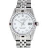 Image 1 : Rolex Mens Stainless Steel Ruby and Diamond Datejust Wristwatch