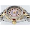 Image 2 : Rolex Ladies Two Tone 14KT Yellow Gold Ruby and Diamond Datejust Wristwatch