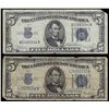 Image 1 : Lot of (2) 1934 $5 Silver Certificate Notes