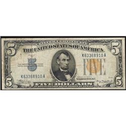 1934A $5 North Africa Silver Certificate WWII Emergency Note