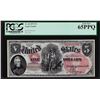 Image 1 : 1875 $5 Woodchopper Legal Tender Note Fr. 68 PCGS Gem New 65PPQ