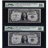 Image 1 : 1935A $1 R & S Pair of Experimental Silver Certificate Notes