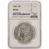 Image 1 : 1886 $1 Morgan Silver Dollar Coin NGC MS64