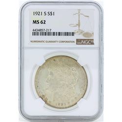 1921-S $1 Morgan Silver Dollar Coin NGC MS62