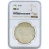 Image 1 : 1921-S $1 Morgan Silver Dollar Coin NGC MS62