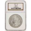 Image 1 : 1881 $1 Morgan Silver Dollar Coin NGC MS63