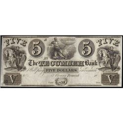 1800s $5 The Tecumseh Bank Obsolete Bank Note