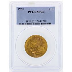 1932 $10 Indian Head Eagle Gold Coin PCGS MS62