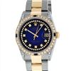 Image 1 : Rolex Mens 18KT Two Tone 1.00ctw Sapphire and Diamond DateJust Wristwatch