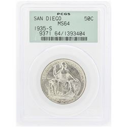 1935-S San Diego Commemorative Half Dollar Coin PCGS MS64