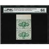 Image 1 : Uncut Pair of 1862 Ten Cents First Issue Fractional Notes PMG Choice Uncirculate