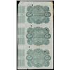 Image 2 : Uncut Sheet of (3) 1876 State of Louisiana Baby Bond Obsolete Notes