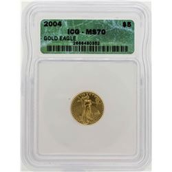 2004 $5 American Gold Eagle Coin ICG MS70