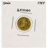 Image 1 : 1757 Ferdinand VI Spanish 1/2 Escudos Gold Coin