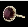 Image 2 : 14KT Yellow Gold 8.53ct Ruby and Diamond Ring