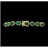 Image 3 : 14KT Yellow Gold 18.69ctw Emerald and Diamond Bracelet