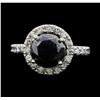 Image 1 : 14KT White Gold 5.57ctw Black Diamond Ring
