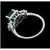 Image 3 : Platinum 2.34ct Emerald and Diamond Ring