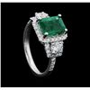Image 4 : Platinum 2.34ct Emerald and Diamond Ring