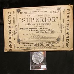 Quack Doctor advertising Envelope containing "Dr. C.D. Warner's "Superior" Stationery Package…Warner