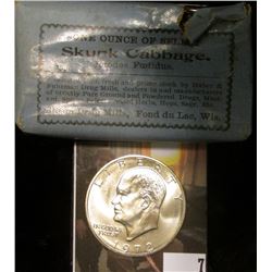 Original Box  One Ounce of Sell's Skunk Cabbage Ictodes Foetidus ; & a 1972 S Silver Eisenhower Doll