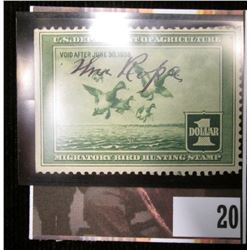 1937 U.S. Migratory Bird hunting Stamps, RW4, Signed.