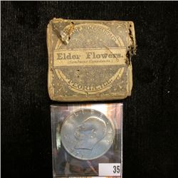 1971S S Silver Gem BU Eisenhower Dollar; & Original Box with contents  Elder Flowers (Sambucus Canad