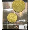 Image 2 : 1788 Half Guinea & 1797 Guinea Great Britain Card Counter Tokens of George III. Both AU to Unc.
