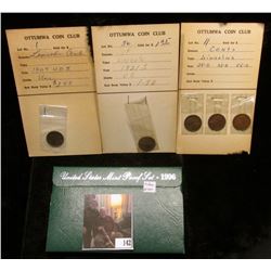 1921 S, VG; 1909 P VDB, Unc, and 1925S, 33D, & 55S Lincoln Cents on Ottumwa Coin Club Auction cards;