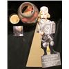 Image 2 : Gold-capped Whiskey Flask with leather holder; "Iowa Republican National Convention Chicago-1960" Pi