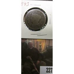 1843 U.S.. Large Cent, Good.