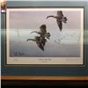 Image 2 : 13" x 17" Print 461/2000 Print by Les C. Kouba "Honkers on Their Way" in an Oak frame. Very attracti