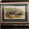 Image 2 : 13" x 16.25" framed and matted $20 Migratory Bird Hunting and Conservation Stamp 3-D high relief lar