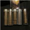 Image 1 : Solid Date rolls of circulated Lincoln Cents including 1917, 29, 34, 35, & 36. (5 rolls, approxiamte