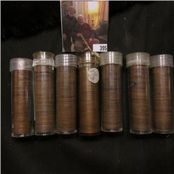 Solid Date rolls of circulated Lincoln Cents including 1918D, 19, 20, 21, 37, 55S, & 56 (7 rolls, ap
