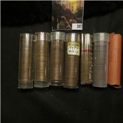 Solid Date rolls of circulated Lincoln Cents including 1926, 29S, 30S, 31, 48, 54S & a mixed roll, (