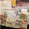 Image 1 : Lyndon B. Johnson First Day Cover; Calvin Coolidge Presidential Birthplace Station Cover; coin suppl