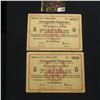 Image 1 : Pair of February 1, 1919 "Stadtgemeinbe Furiwangen Gutschein uber Funf Mark", VF.