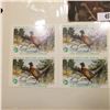 Image 2 : Block of Four 1980 $3 "Iowa Wildlife Habitat Stamp(s)", depicting a pair of Pheasants.