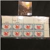 Image 1 : Plateblock of 8 Scott C23 Eagle and Shield 6 Cent Airmail Stamps Issued 1938, Mint condition.