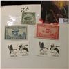 Image 1 : Scott C2 Airmail Stamp, Used, VF; Scott # 650 5c Blue, mint Stamp; (2) pairs of 13c Waterfowl Stamps