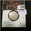 Image 1 : 1869 Shield Nickel - AG